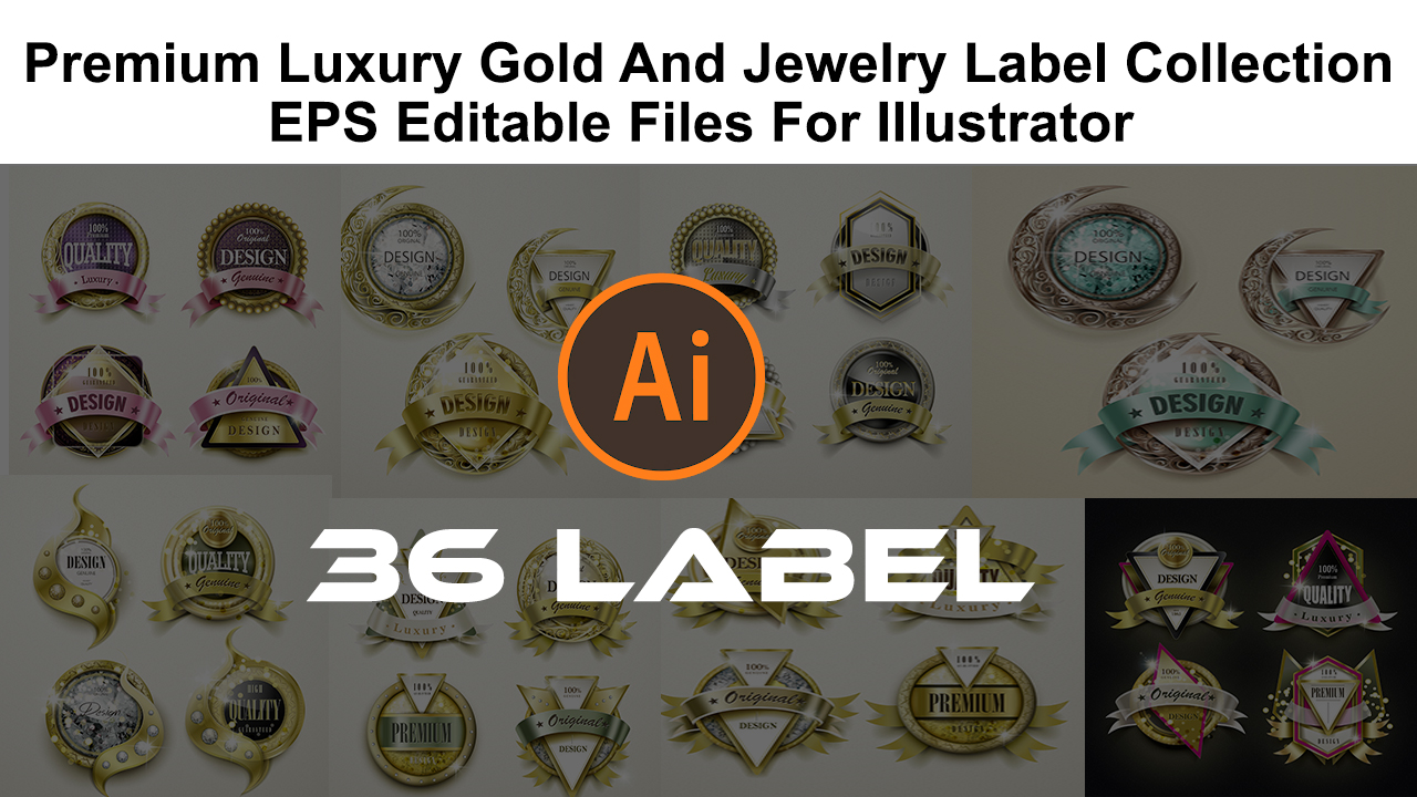 Premium Luxury Gold And Jewelry Label Collection Download In EPS Files