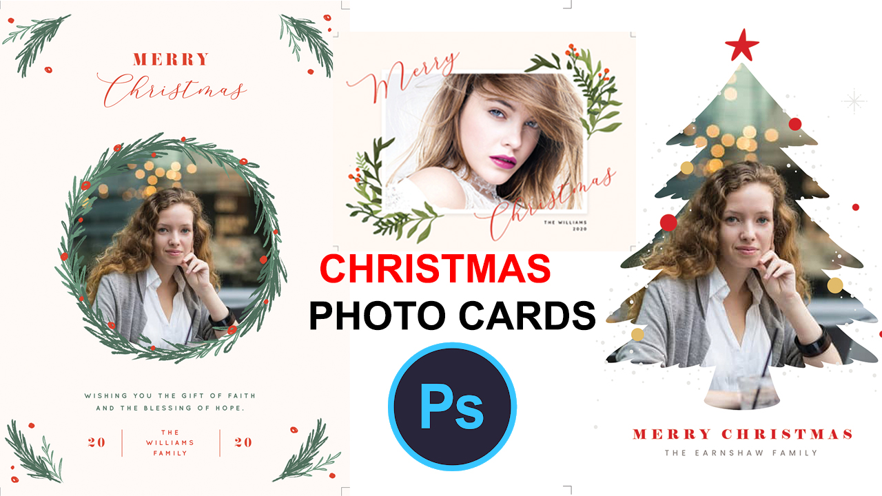 Christmas Photo Cards Templates Free Download In PSD Files