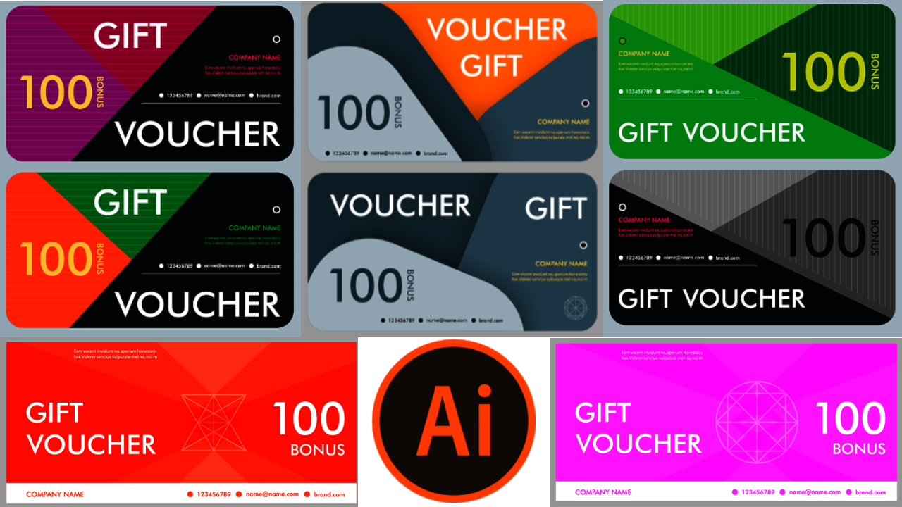 Gift Voucher Cards Download In EPS Files For Illustrator