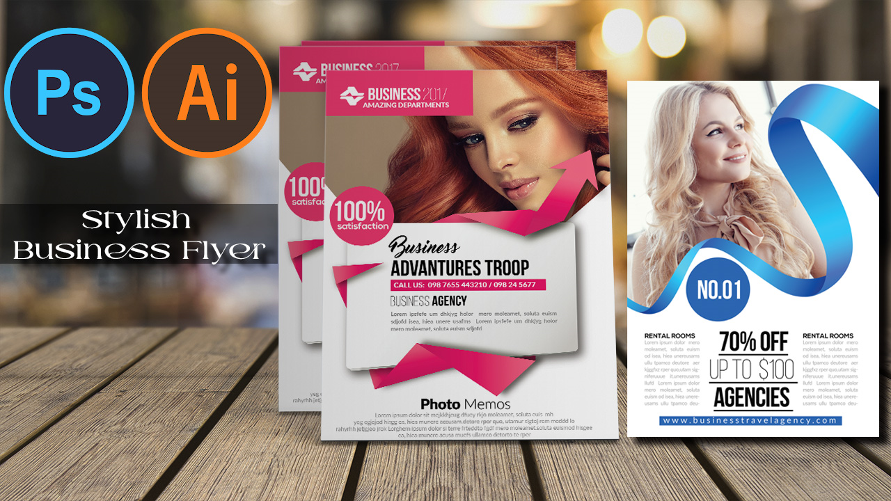 Stylish Business Flyer Templates In PSD EPS Files