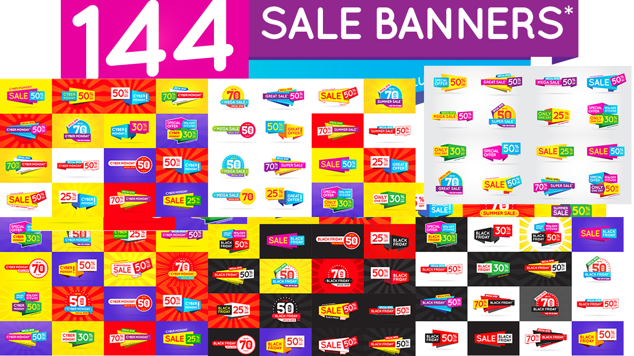 140+ Sale Banners Sticker Download For Photoshop And Illustrator