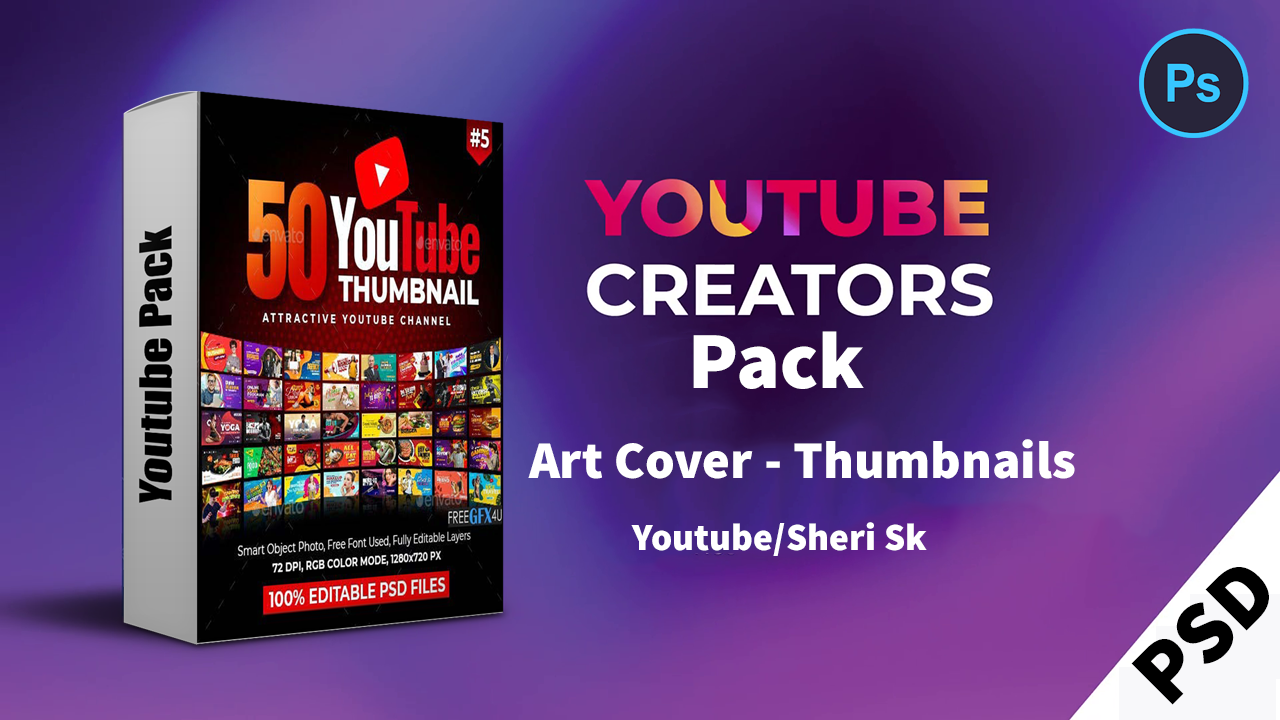 YouTube Thumbnails Templates And Art Cover Templates Download In PSD