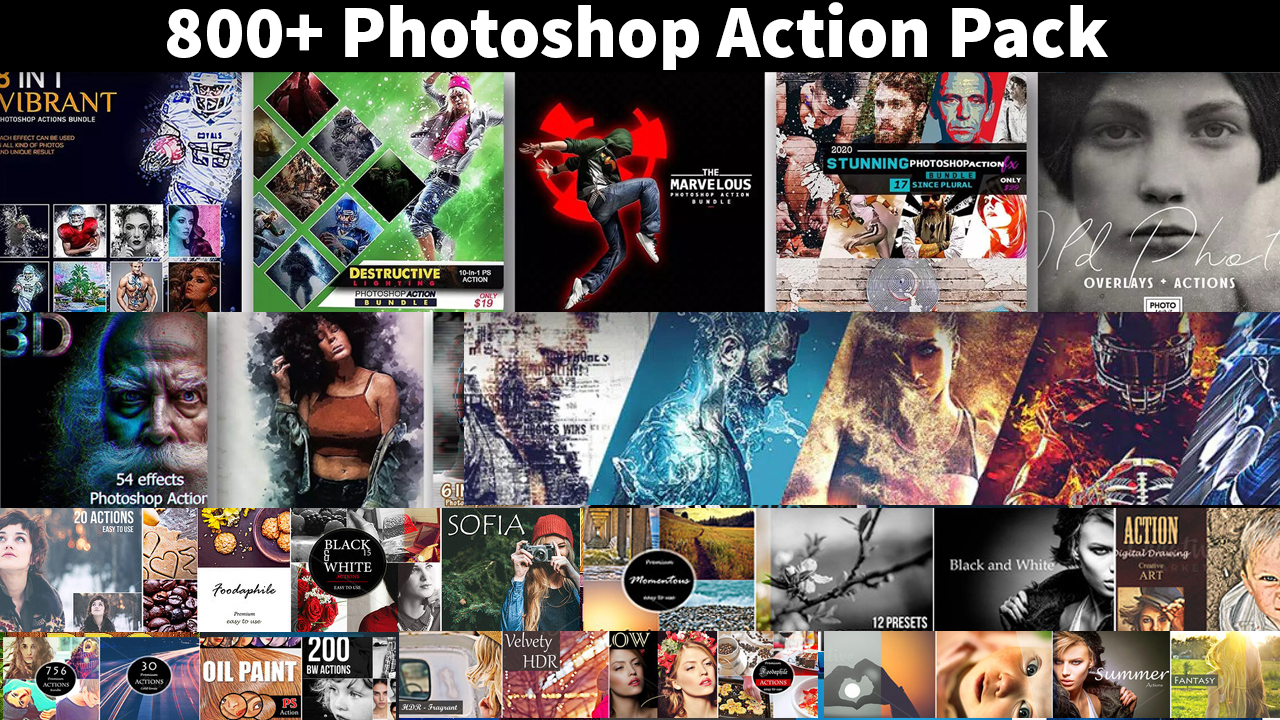 800+ Photoshop Action Bundle Download