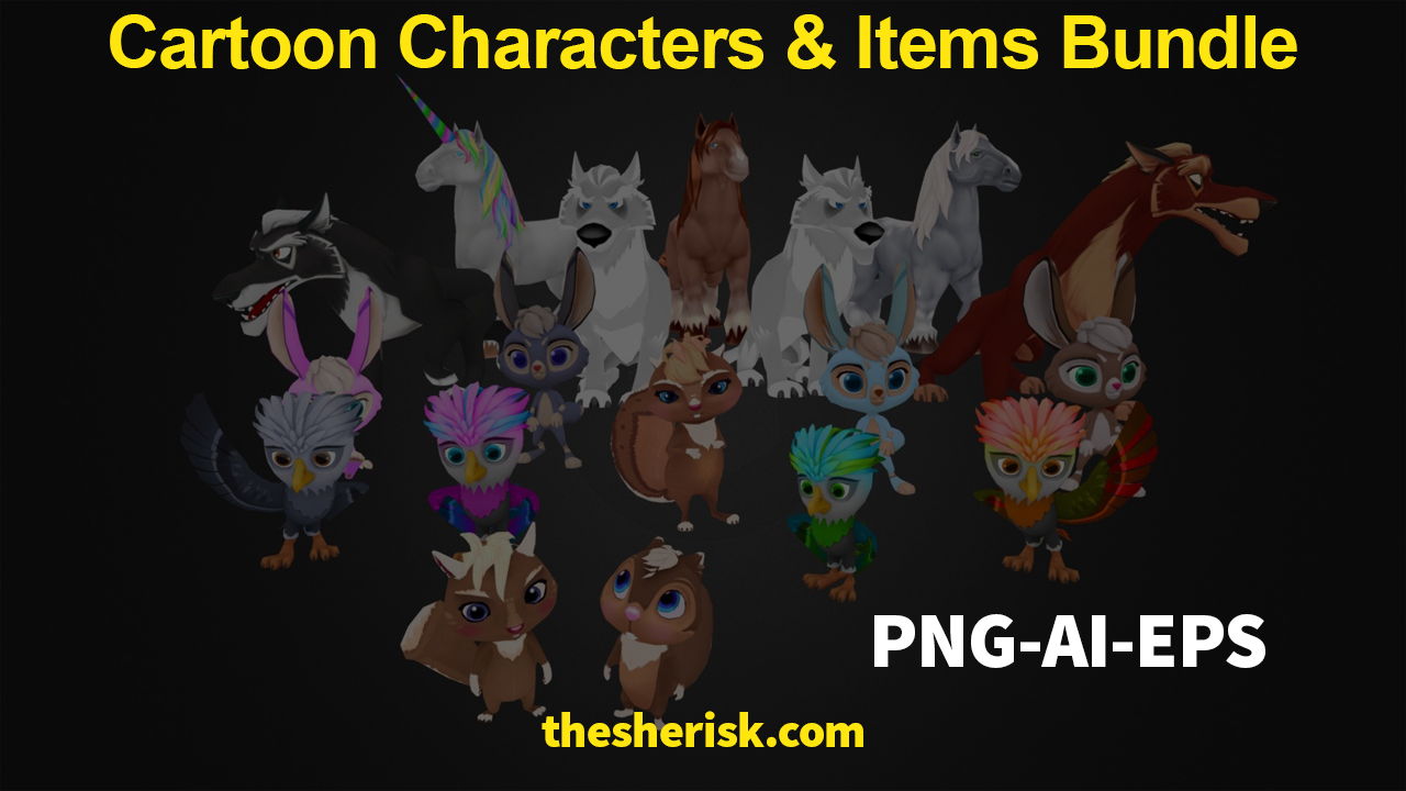 Cartoon Characters & Items Bundle