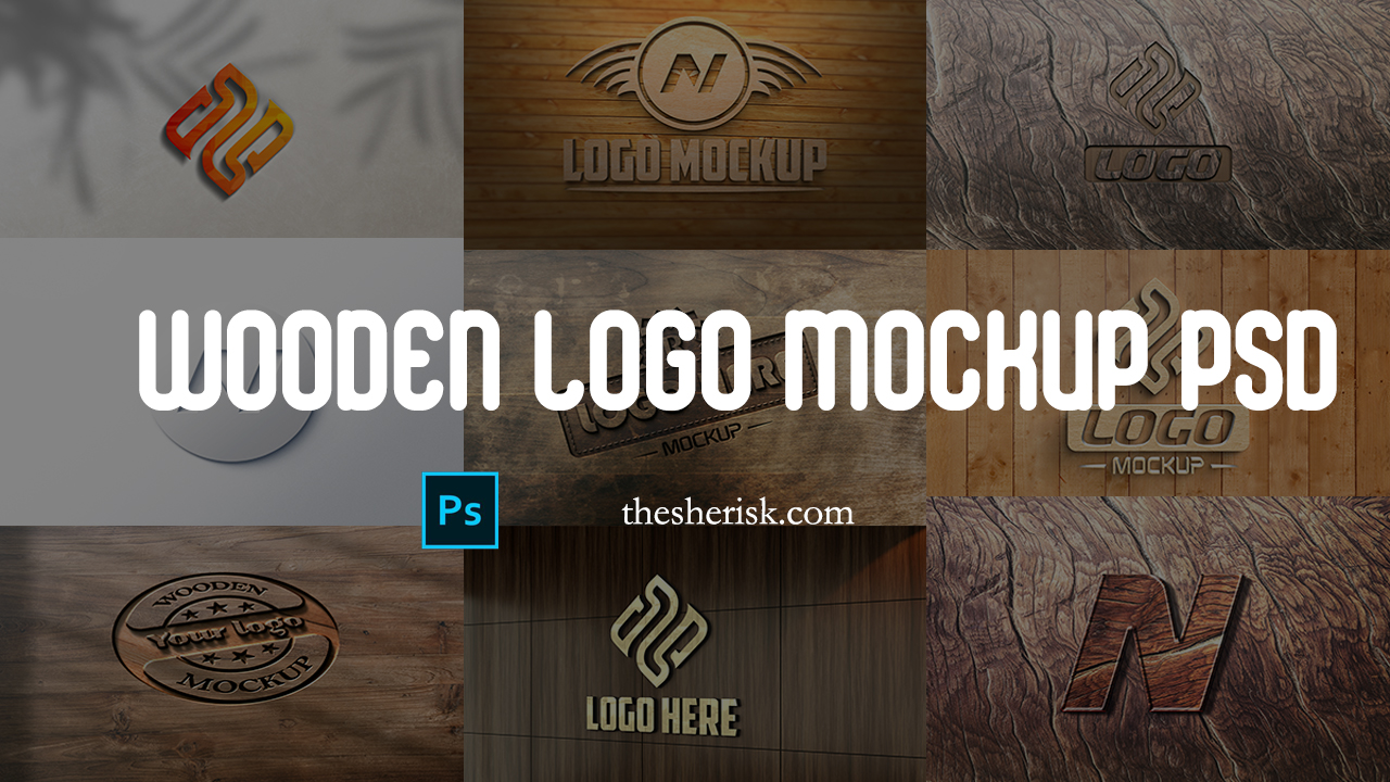 Wooden Logo Mockup Pack Download In PSD Files |Sheri Sk| |PSD Logo Effect Mockup|