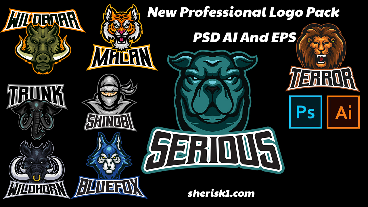 New Professional Logo Pack In PSD AI And EPS |Sheri Sk| |New Logo Pack|