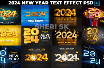 New Year 2024 3D Text Effect Download In PSD Files |Sheri Sk| 2024 3D Text Effect