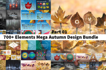 700+ Elements Mega Autumn Design Bundle with Download In PSD PNG Files Sheri Sk Part 01