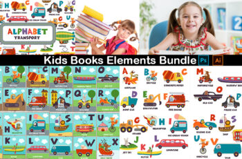 Kids Books Elements Bundle PNG AI And EPS Files |Sheri Sk| |Kids Story Books Elements|